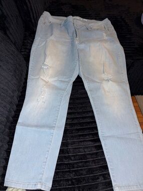 YMI Light Blue Straight Leg Distressed Jeans